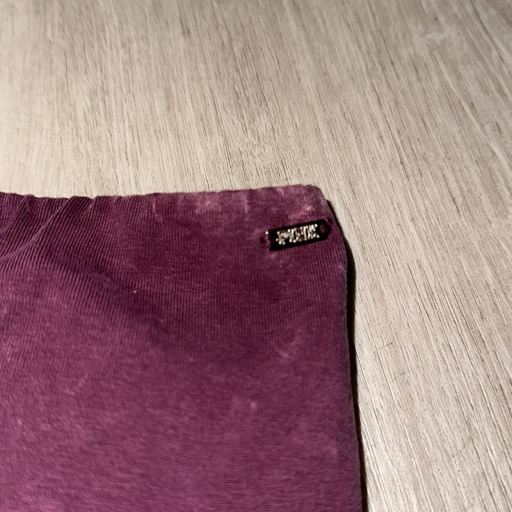 Pink VS Yoga denim-wash shorts